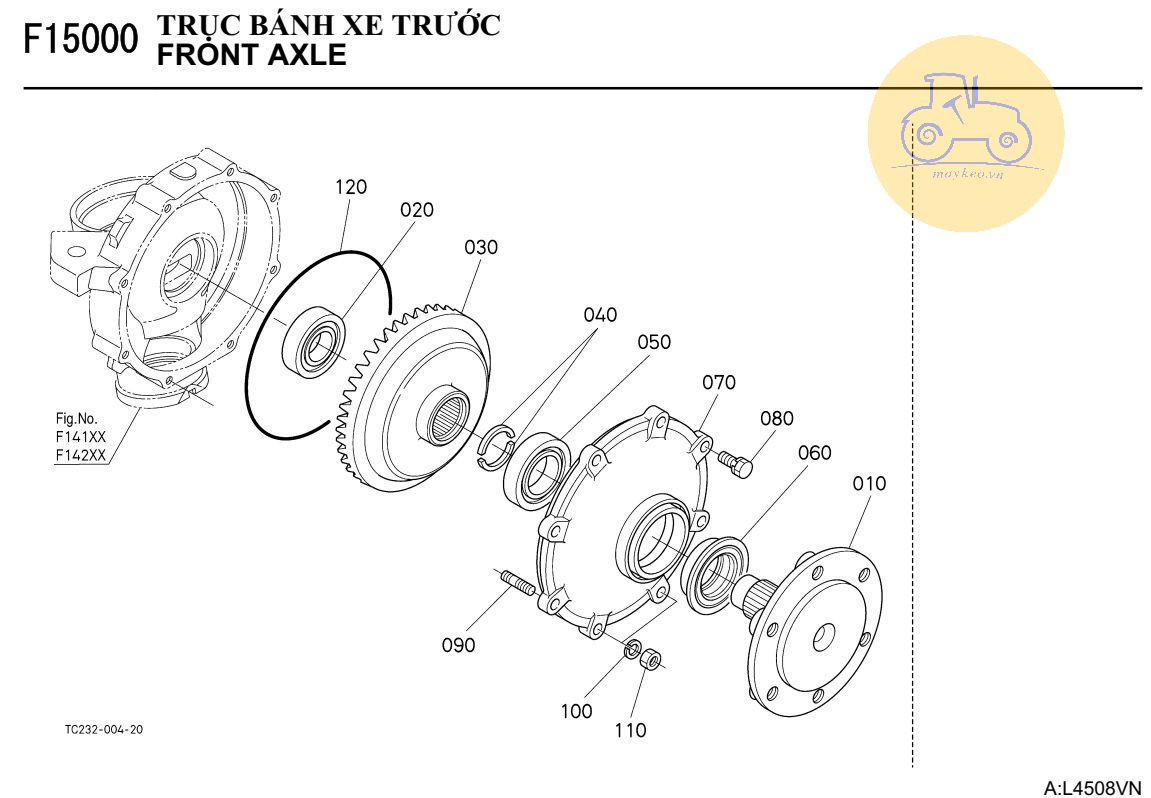 Trục bánh xe trước